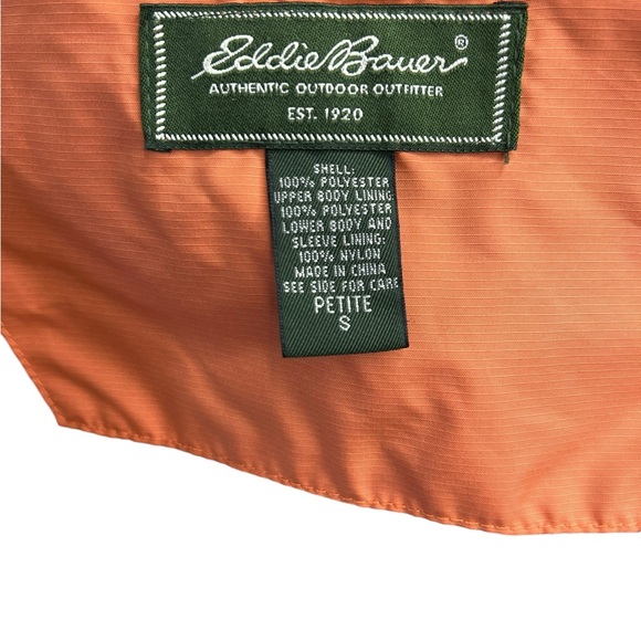 Eddie Bauer hooded Utility orange coat jacket Outerwear women’s size S - Picture 8 of 14